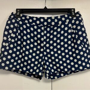 J Crew, navy blue and white polka dot shorts, size 2